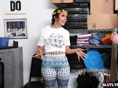 Teen shoplifter Lilly Hall riding a cock - Lilly hall