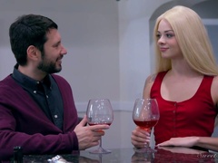 Porn stars giving interview after performing dirty fuck scenes