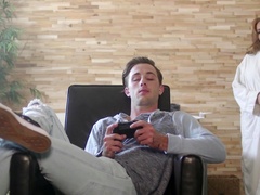 Aroused mom sure feels like giving her stepson a chance