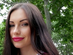 Sasha Rose fucks dirty doggystyle in the middle of the park