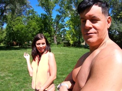 Vickie Brown and Jessie Clark moaning in FFM threesome - POV