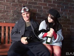 Late at night a party a guy fucks a chicks in her mouth