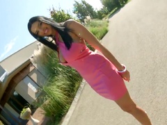 AssTraffic The big natural breasts and bubble butt of Kyra jiggle as she rides a big cock. After the anal sex session she happily swallows cum.