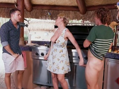 Mommy blows son and his friend then fucks hard