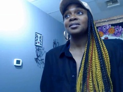 Chunky busty goddess pounds a phat ebony juicy pussy