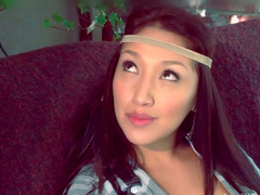 Booty babe gives her sex partner eager slobery blowjob