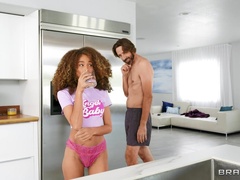 Harsh oral fun between this teen ebony and her mom