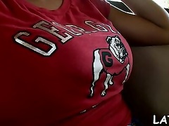 Insatiable bombshell with firm tits cums again and again