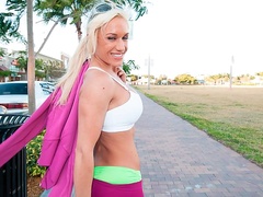 Sensual busty girlfriend Platnium Charm nicely rammed on the sofa