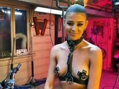 Good-looking brunette Kylie Rocket plays with her hungry hole