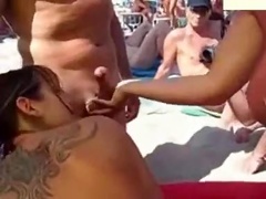 Sex on a public beach in Spain