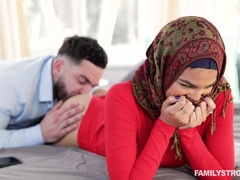 Hot AF hijab lady with big booty Maya Farrell is fucked from behind