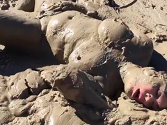 Stuck And Horny - Big tits covered in dirt and mud - fetish solo with BBW brunette mom