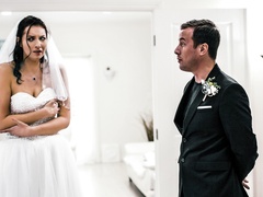 Slutty bride Bella Rolland gets eaten out and fucked well