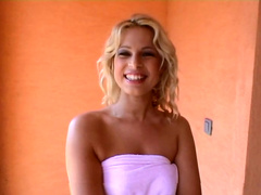 One pretty blonde babe Tira gets brutally screwed in foursome