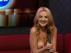 Sexy chicks with great tits in lingerie on radio show