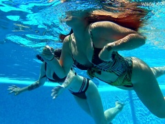 Hot and sexy synchronous swimming with lovely Diana Rius