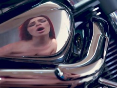Top redhead fantasy hardcore sex with a horny biker