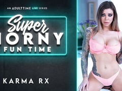 Tattooed hottie with an innocent look Karma RX is sucking her dildo