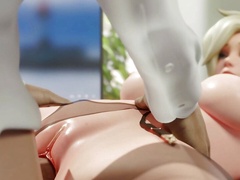 Overwatch - Mercy Giving Blowjob &, Getting Creampied in the Office (4K Animation with Sound)