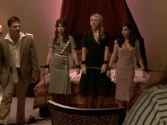 Sexy babes take care about their pussies before riding dicks