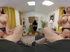 Anal With Sofia Lee - busty brunette with big natural tits in POV VR hardcore with cumshot