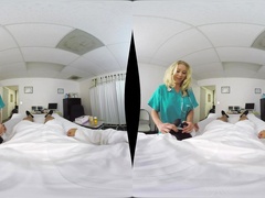 Katie Morgan is a naughty nurse enjoying a fat love rod