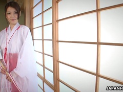 Lovely hottie Anna Kirishima gets her pussy fucked from behind