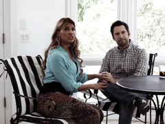 Interracial fucking in the living room with busty Mercedes Carrera