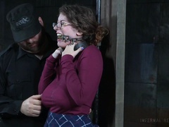 Naughty brunette chav with big naturals has some fun in the dungeon