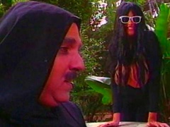 Lusty brunette in sunglasses Charisma gives a passionate blowjob