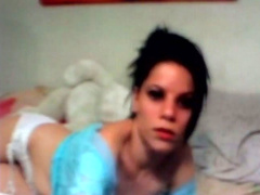 Slutty brunette teen babe in slutty lingerie will look seductive