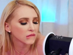 Cute blonde makes ASMR video with the help of his cock