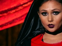 Sexy as fuck babe Ariana Marie fondles her shaved coochie