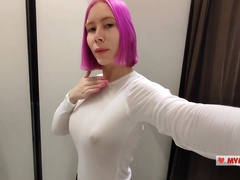 Try On Haul Transparent Clothes In The Busty Blonde Tries On A Transparent Blouse In Only Panties