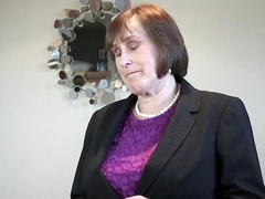 Hairy big breasted British older lady getting very dirty