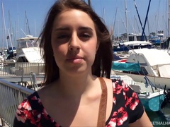 Big tits and booty chick Lanie Morgan rides a thick wet dick