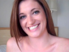 Closeup amateur video of cute Brook licking her tits while masturbating