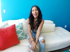 Attractive big breasted cowgirl Amia Miley gets poked doggy in POV