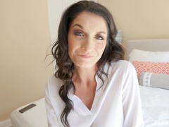 MILF wife Silvia Saige takes a long dick from behind and eats cum