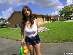 Smoking hot Nina Lopez fucked brutally in a doggy position