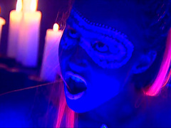 Alluring babe  Sandra Iron gets banged hard in neon lights