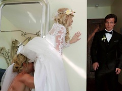 Busty bride fucks the best man with minutes before the ceremony