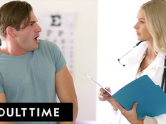 ADULT TIME - Naughty Doctor Emma Hix Sucks Her Patient's Cock After Catching Him Jerking Off!