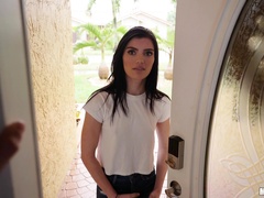 Flat-chested Sadie Blake putting a throbbing boner in her throat