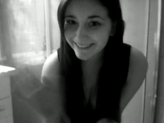 Busty brunette girlfriend takes shower on cam for me