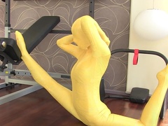 Contortion Multi Layer Spandex Suit In Gym - Watch4Fetish