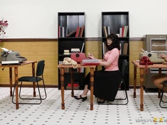 Tatooed MILF At Brazzers Getting Off The Typing Pool